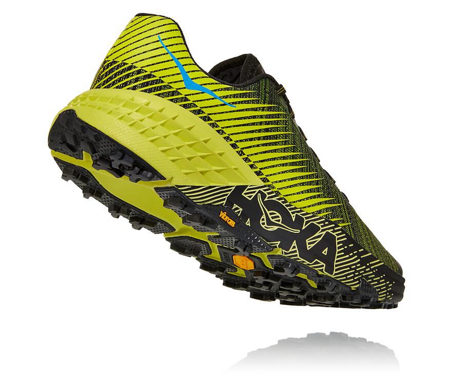 Zapatillas Trail Hoka One One Hombre - Evo Speedgoat - Negras/Verde - LME408931